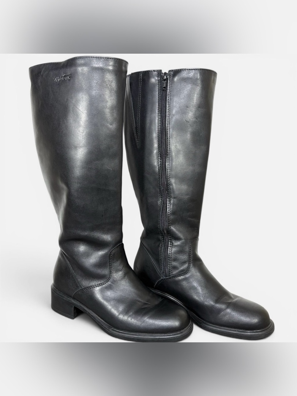 Martino Leather Knee-High Side Zip Boots- woman’s 6.5 M